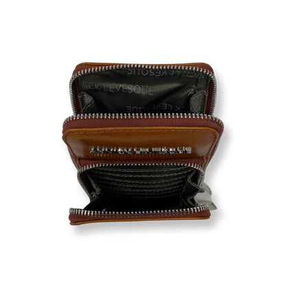 Petit sac à bandoulière en cuir cognac - Marie-Josée