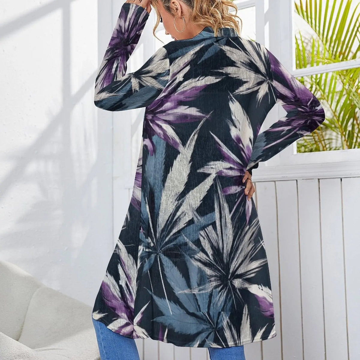 Indigo Haze Mid-Length Cardigan