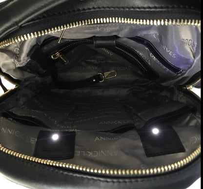 Sac à dos en cuir Noir Patin Souple, Alice