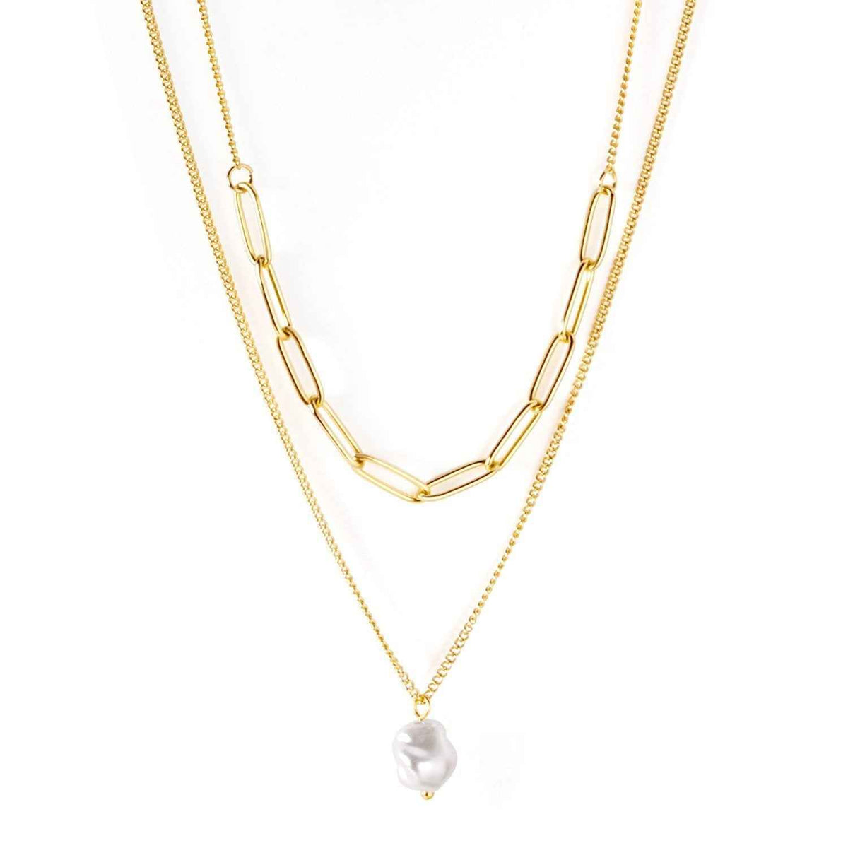 Double Chain Pearl Drop
