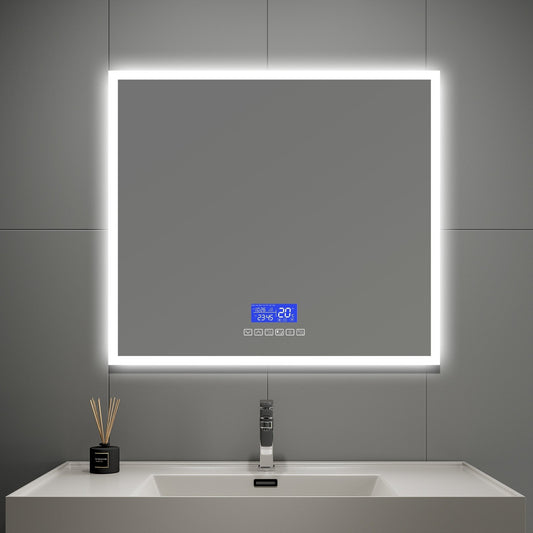 LED Bluetooth Bathroom Mirror with Speaker, Anti-Fog, Dimmable – 24" / 30" / 36" / 42" / 60" x 32"