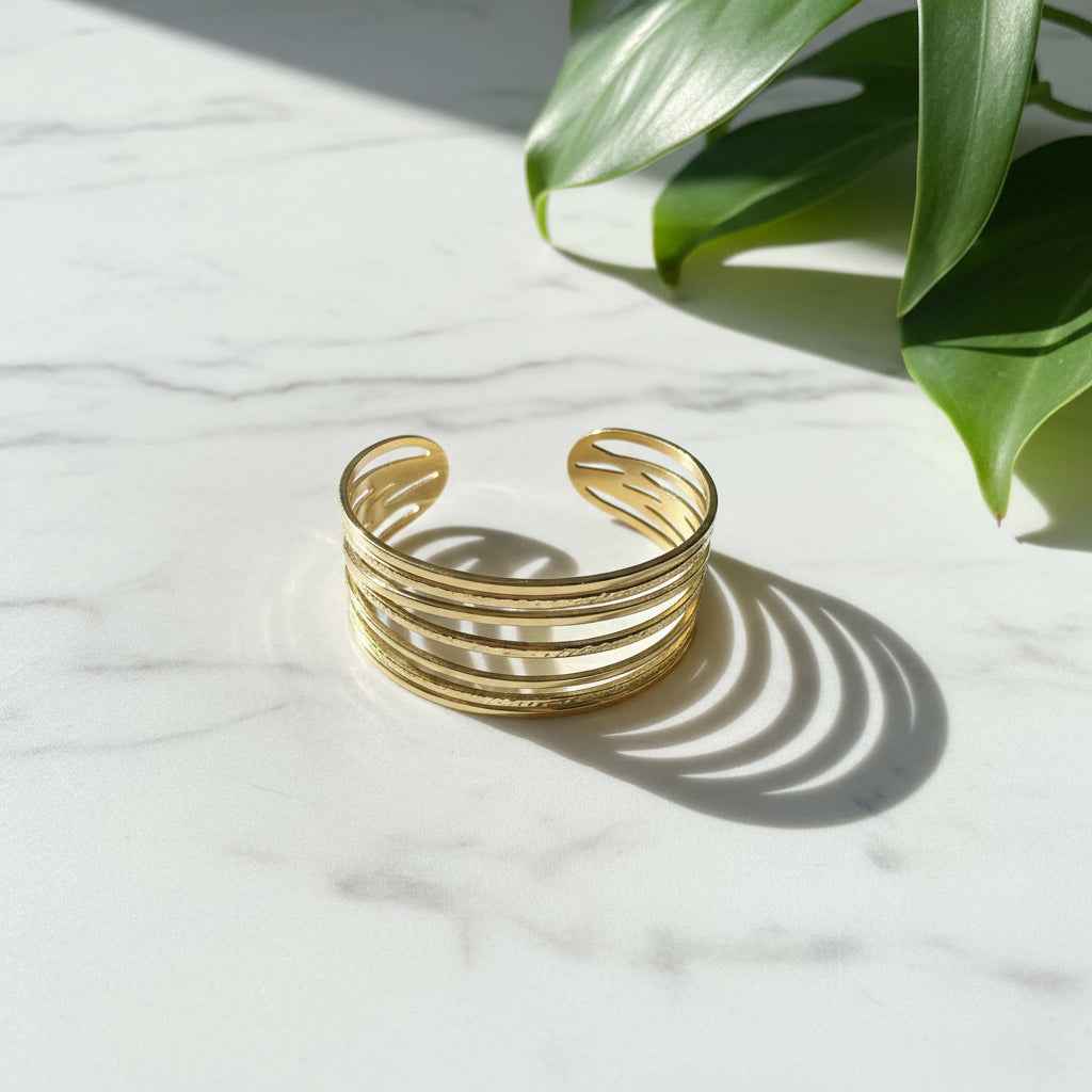 Multi Strand Cuff - Gold Stainless Steel