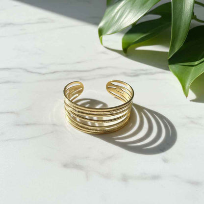 Multi Strand Cuff - Gold Stainless Steel