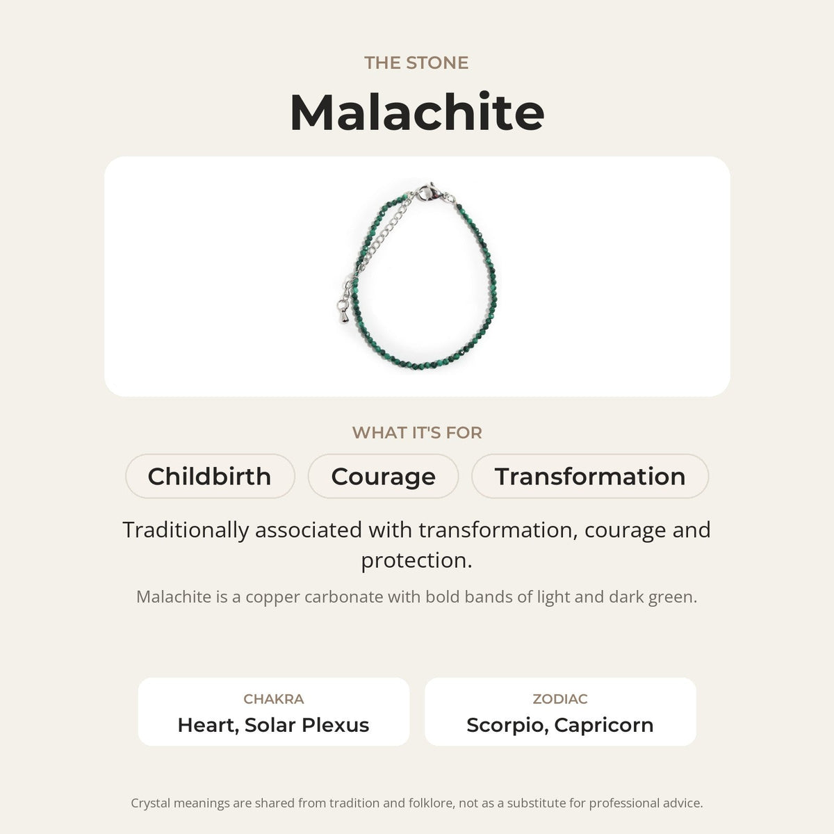 Malachite Bracelet - 2-3mm