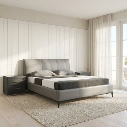 Melbourne Grey Leather Bed