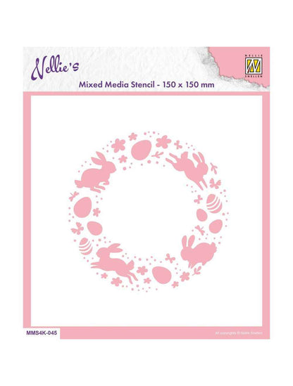 Nellie Snellen • Stencil 15x15cm Easter Wreath