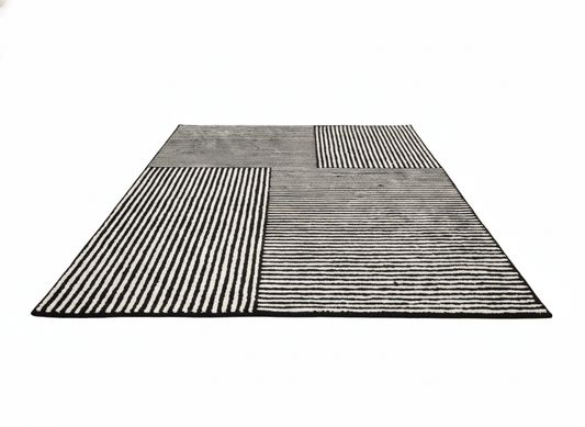 Monochrome Linear Block Rug