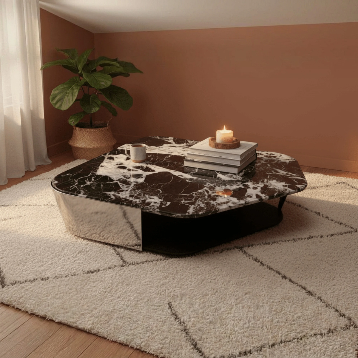 Nero Modernist Geometric Coffee Table