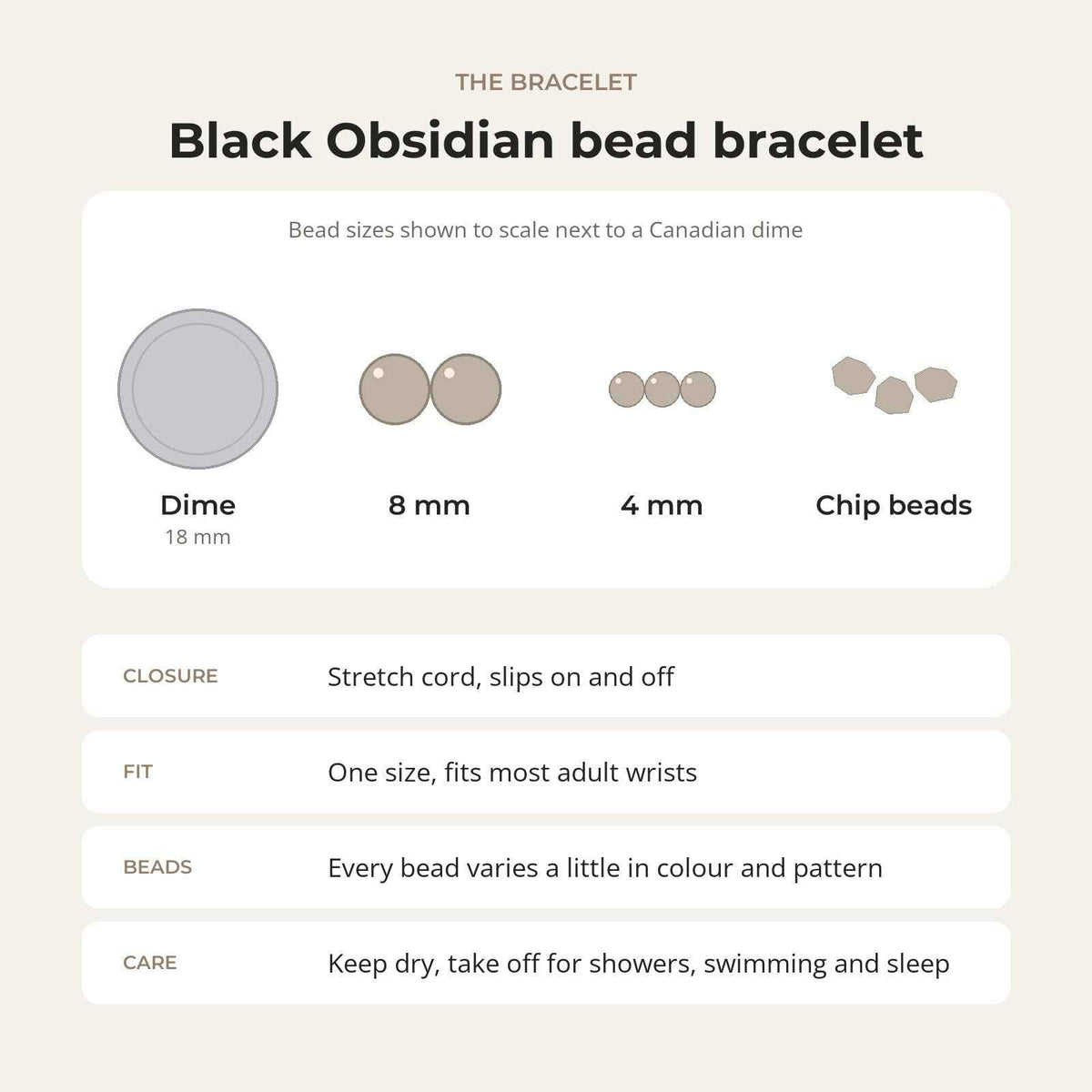 Obsidian Bead Bracelet