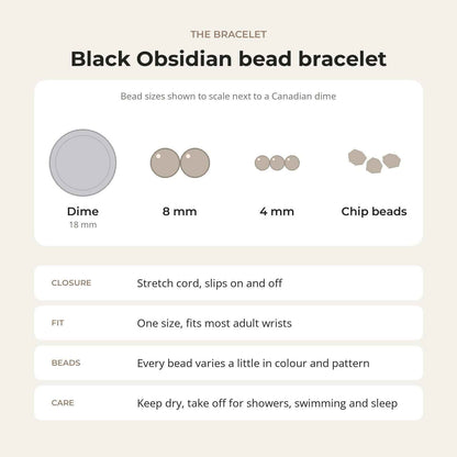 Obsidian Bead Bracelet