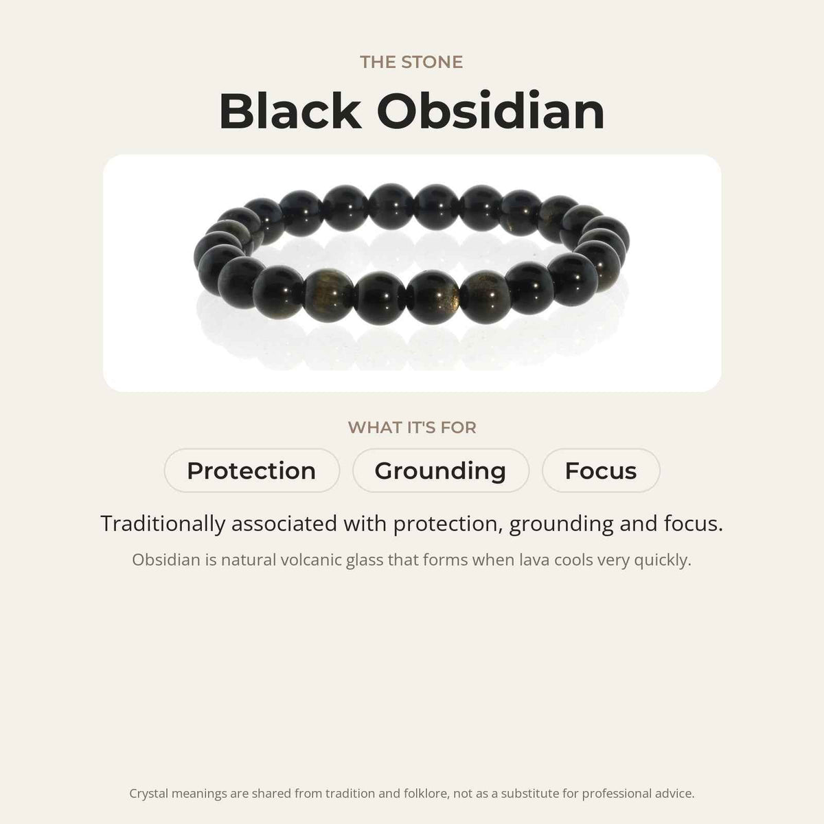 Obsidian Bead Bracelet