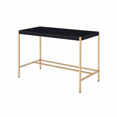 Lunar Elegant Multi-Purpose Desk w/USB Port - Black/Gold