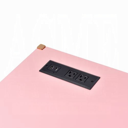 Lunar Elegant Multi-Purpose Desk w/USB Port - Pink/Gold
