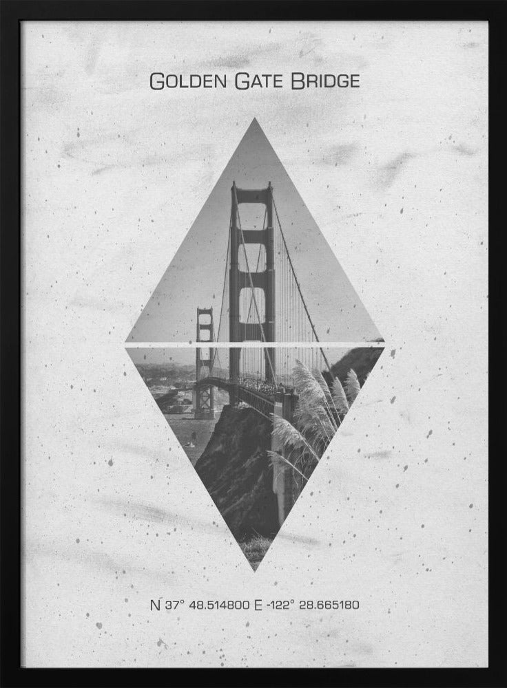 Wall art Coordinates SAN FRANCISCO Golden Gate Bridge
