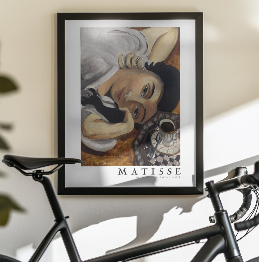 Wall art Lorette Con Una Tazza Di Caffe 1916 Boarder