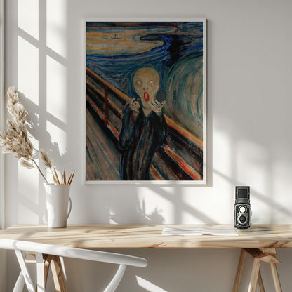 Expressive Screaming Figure Art Reworking Canvas Wall Art | Screaming Make Up