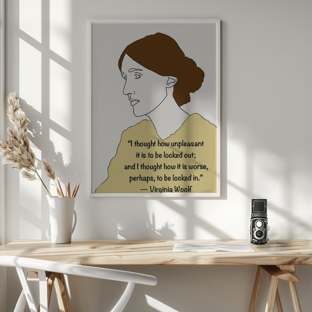 Wall art Virginia Woolf Art Yellow