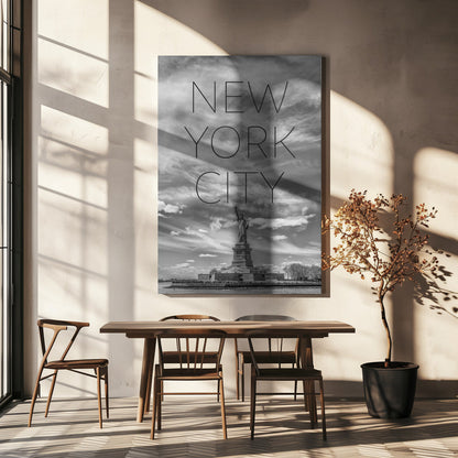 Wall art NYC Statue of Liberty | Text Skyline