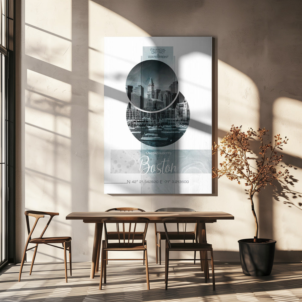 Wall art Poster Art BOSTON Waterfront | turquoise marble