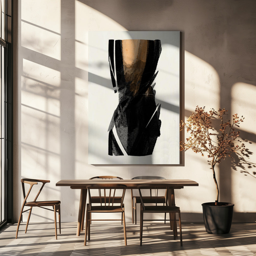 Wall art Black Figure On Neutral Background 3
