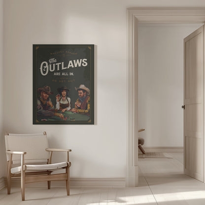 Wall Art Outlaws Are All In Cool Cowboy Poker Art