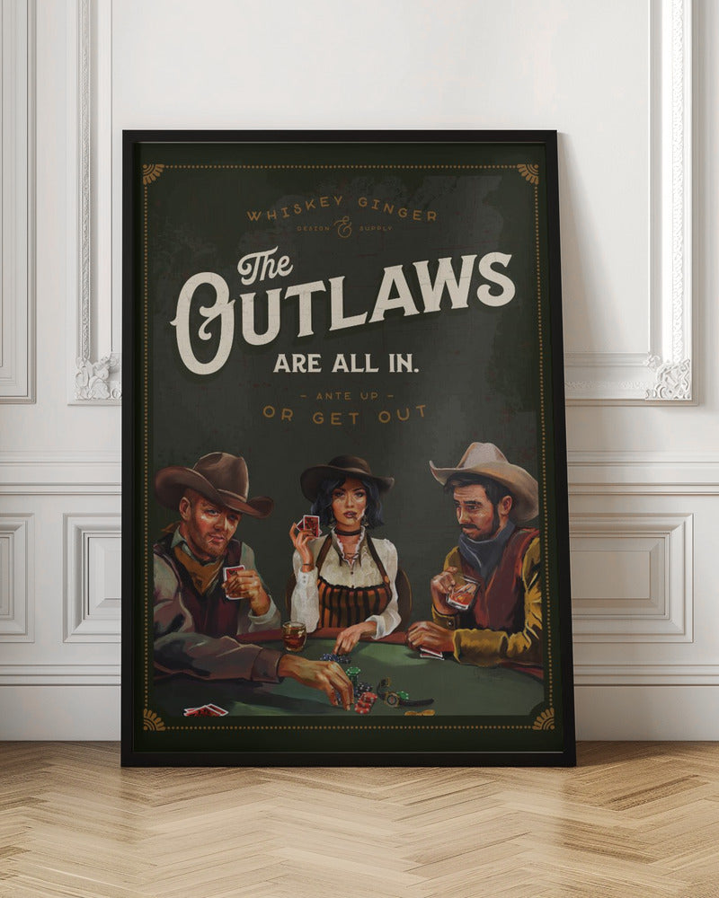 Wall Art Outlaws Are All In Cool Cowboy Poker Art