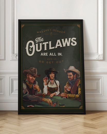 Wall Art Outlaws Are All In Cool Cowboy Poker Art