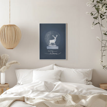 Wall Art Snowglobe Deer Canvas Print