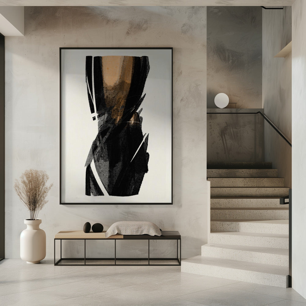 Wall art Black Figure On Neutral Background 3