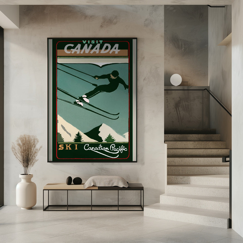 Wall art Winter Tourism: Vintage Ski Canada Poster
