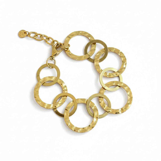 Linked Circle Bracelet - Gold Stainless Steel