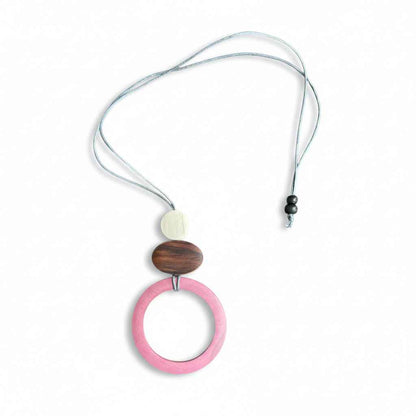 Wooden Open Circle Pendant Necklace