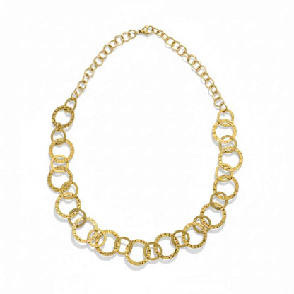 Linked Hoop Necklace - Gold Stainless Steel