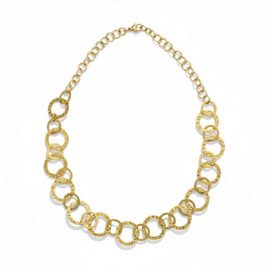 Linked Hoop Necklace - Gold Stainless Steel