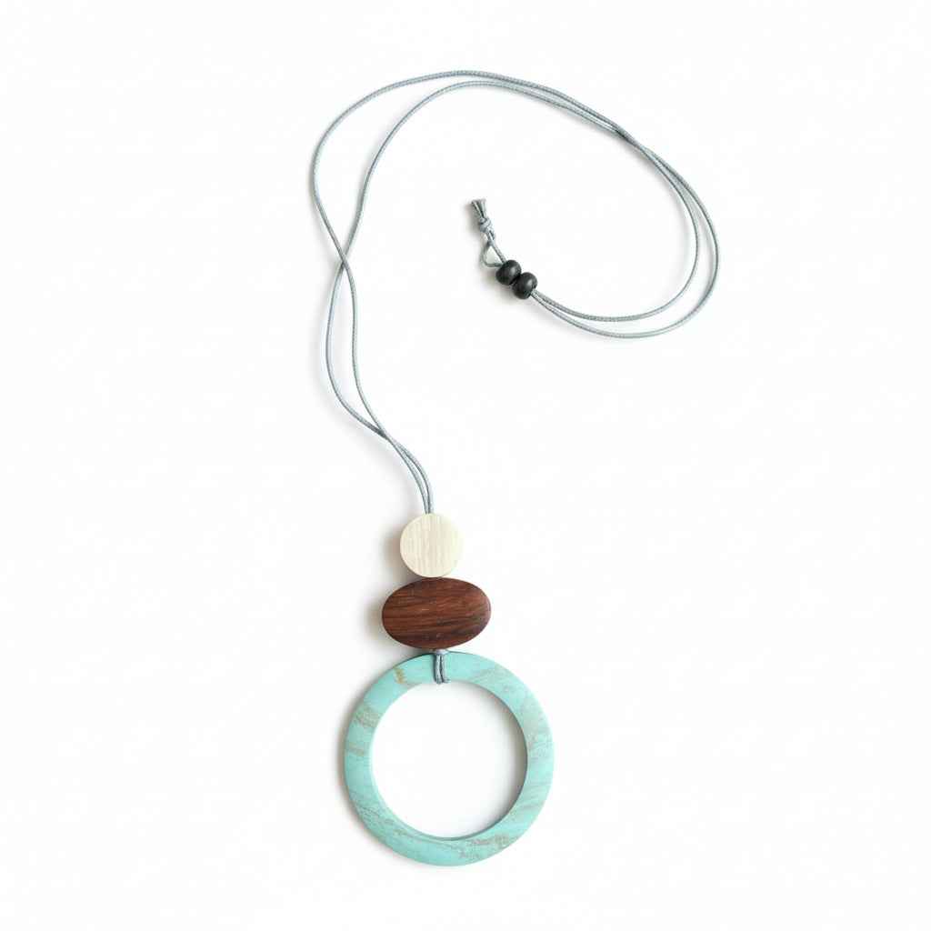 Wooden Open Circle Pendant Necklace