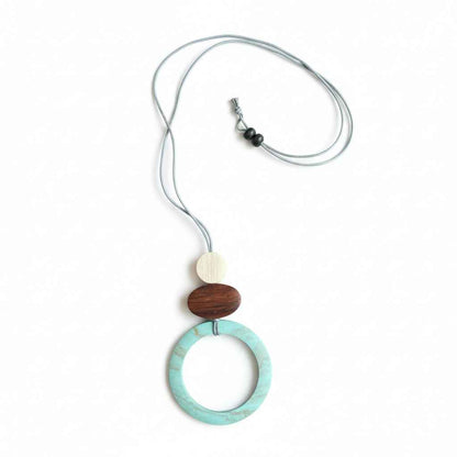 Wooden Open Circle Pendant Necklace