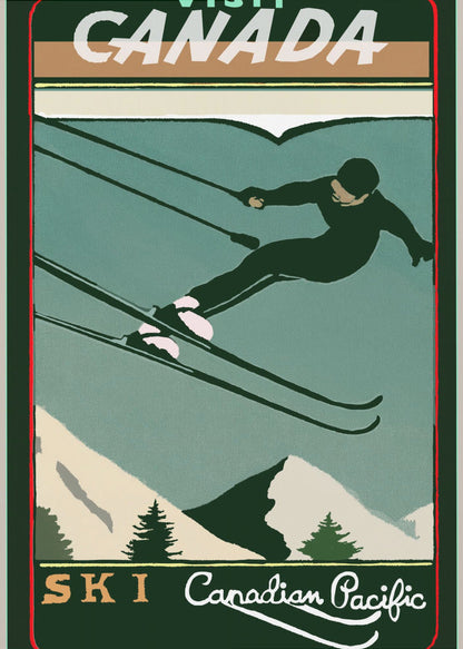 Wall art Winter Tourism: Vintage Ski Canada Poster