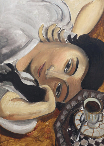 Wall art Lorette Con Una Tazza Di Caffe 1916