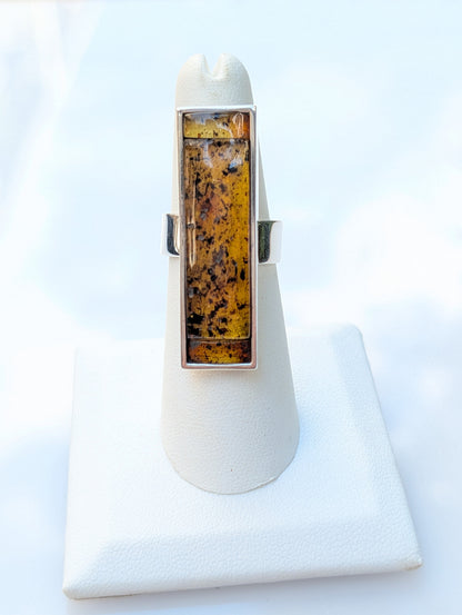 Forest Light Ring — Baltic Amber & Sterling Silver