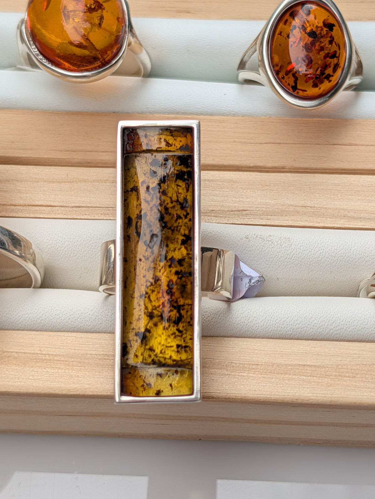 Forest Light Ring — Baltic Amber & Sterling Silver