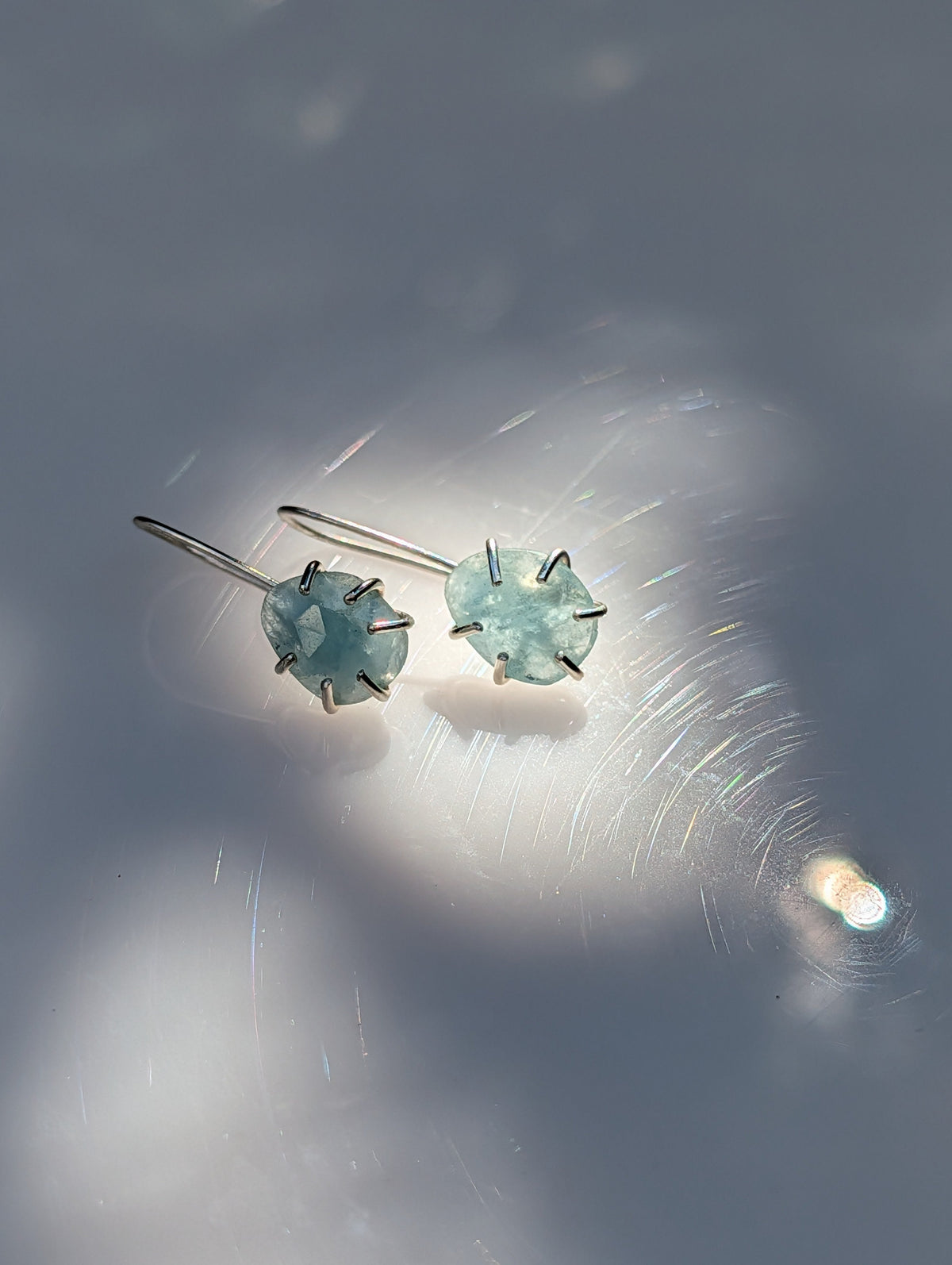 Tidal Grace Earrings – Aquamarine Beryl, Sterling Silver | Pair A