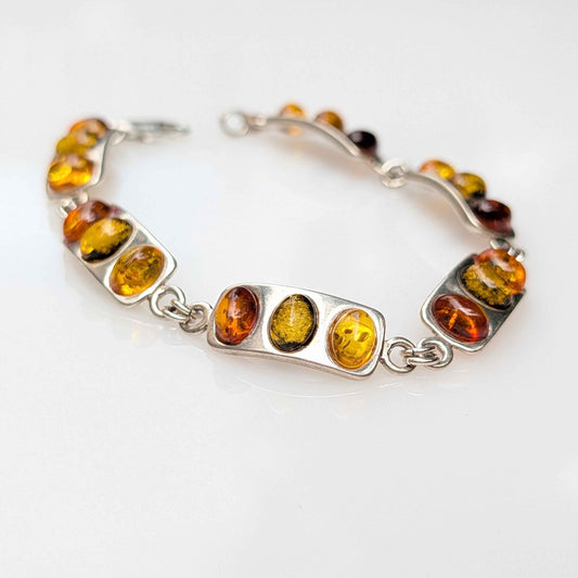 Helios Arc Bracelet | Sterling Silver Baltic Amber Bracelet | Tears of the Sun