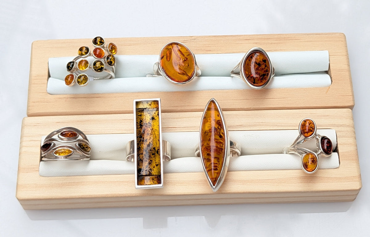 Forest Light Ring — Baltic Amber & Sterling Silver