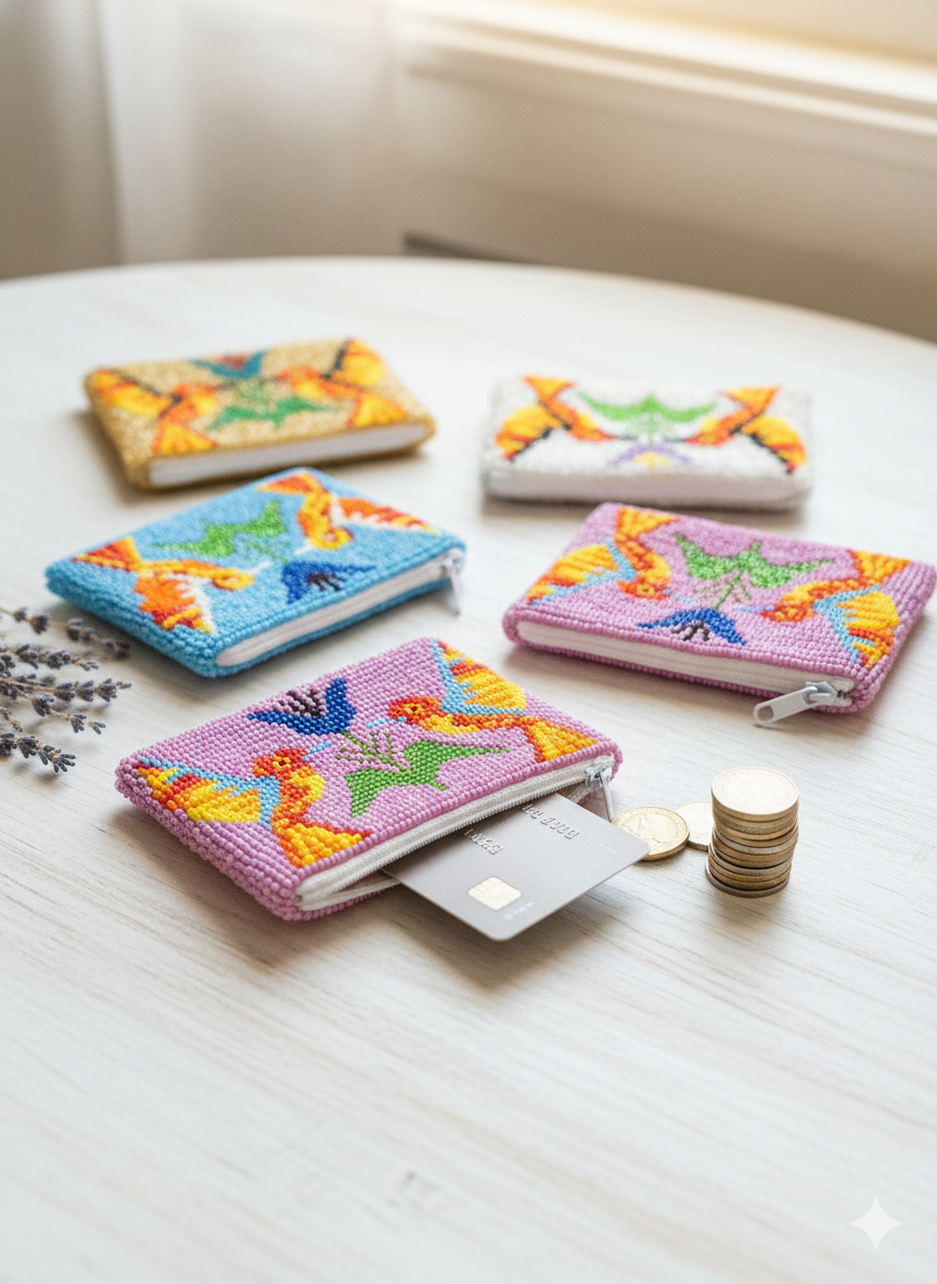 HummingBird Beaded coin purses