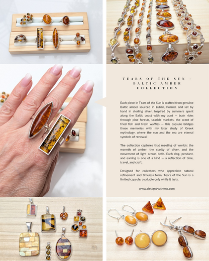 Honeylight Earrings — Baltic Amber & Sterling Silver
