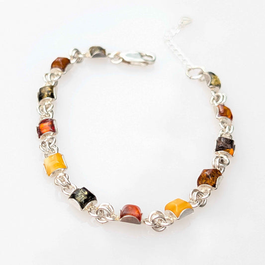 Amber Odyssey Bracelet | Sterling Silver Baltic Amber Bracelet | Tears of the Sun