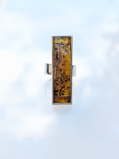 Forest Light Ring — Baltic Amber & Sterling Silver