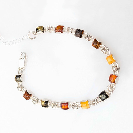 Amber Odyssey Bracelet | Sterling Silver Baltic Amber Bracelet | Tears of the Sun