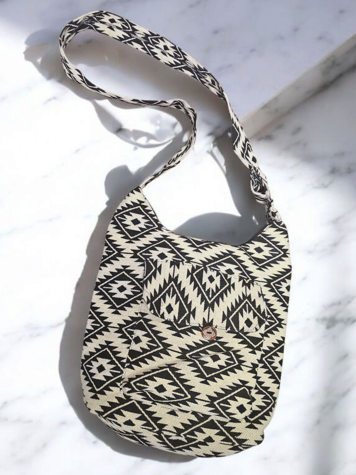 black and white star Crossbody Bag