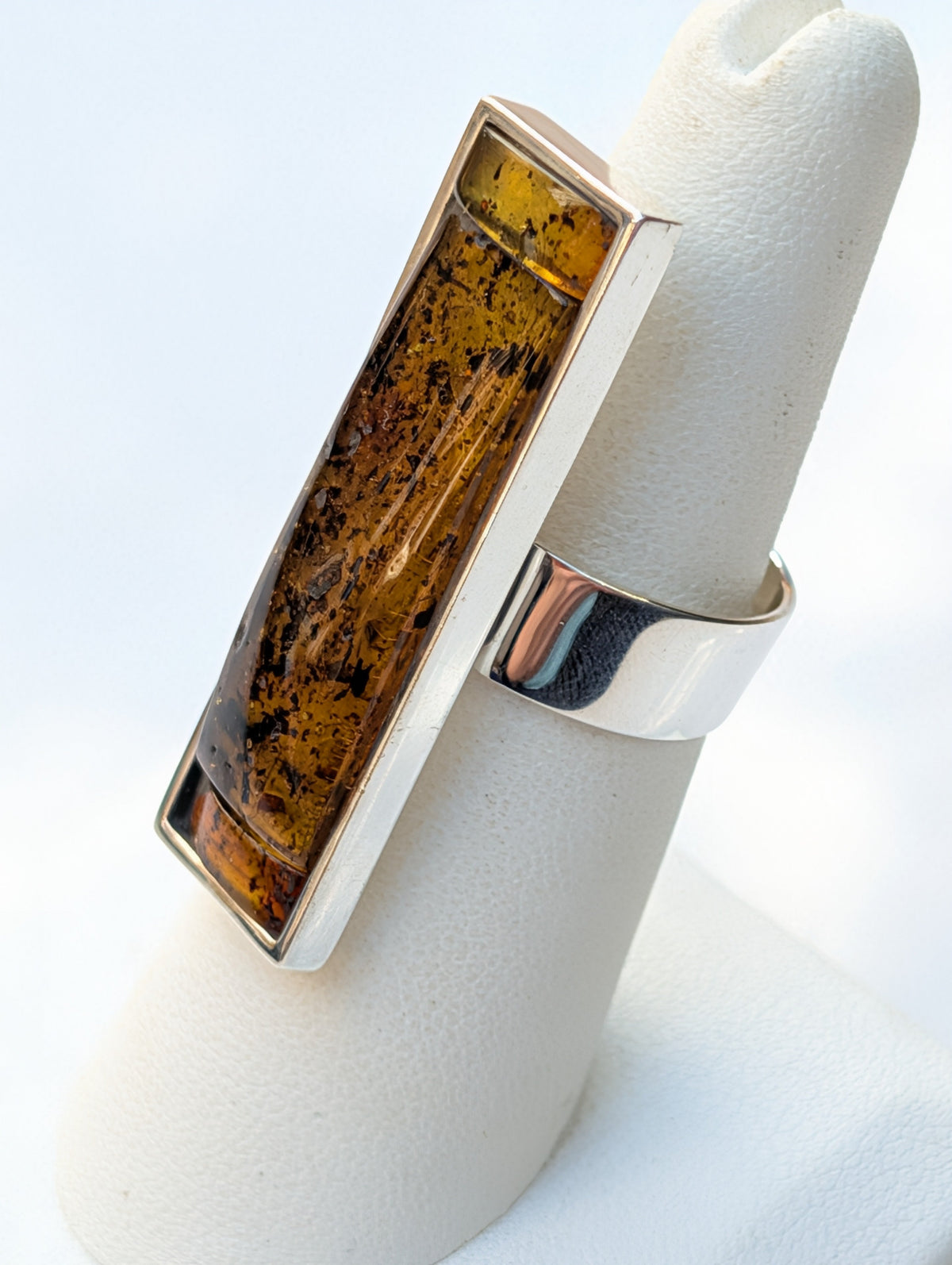 Forest Light Ring — Baltic Amber & Sterling Silver